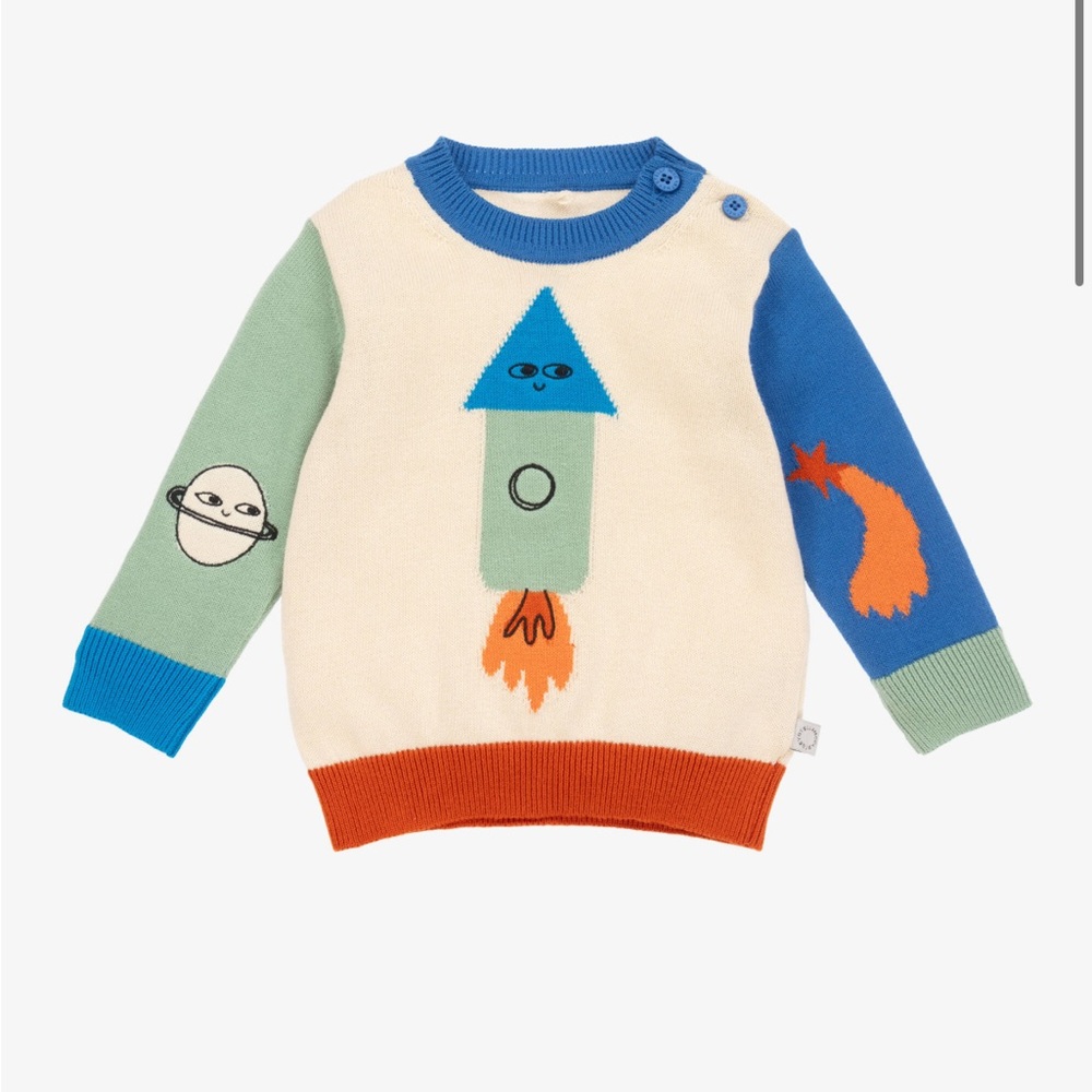 Stella McCartney Orange and Cream Knit Sweater